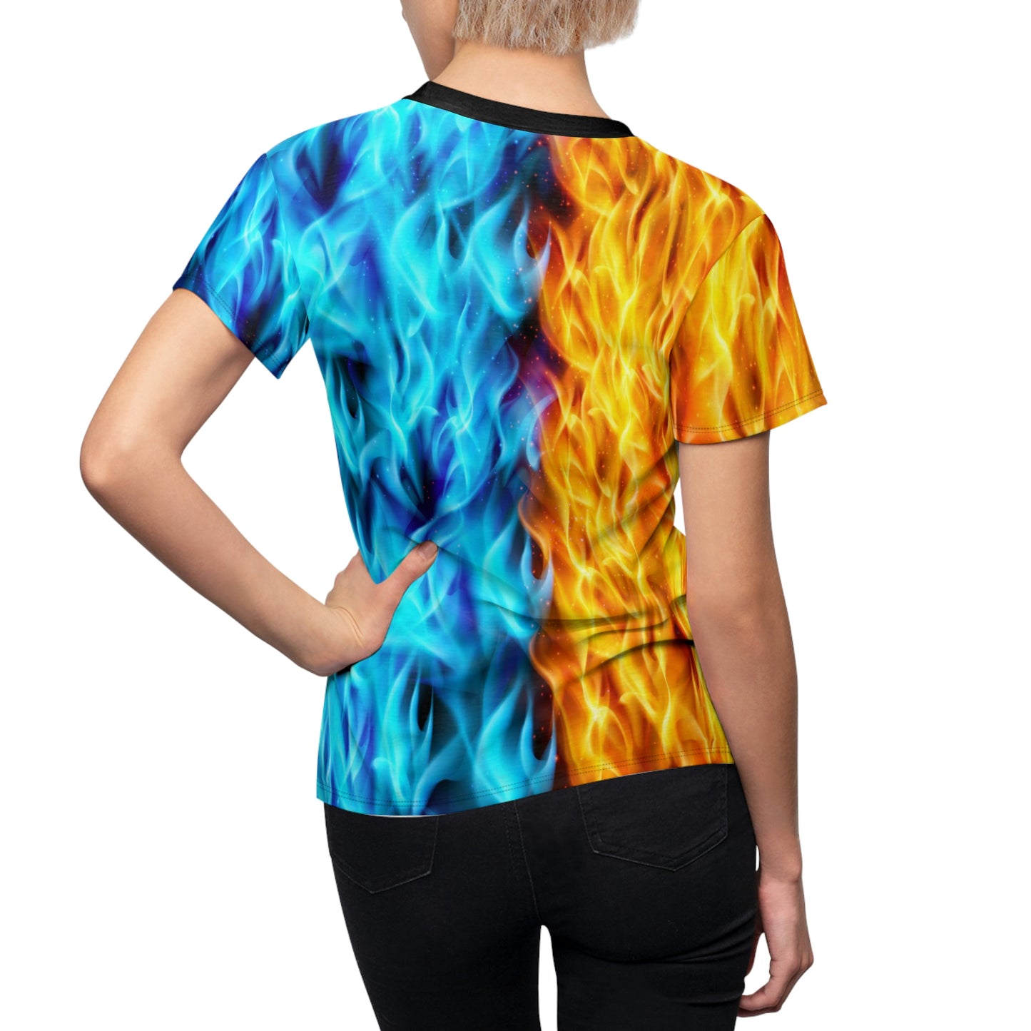 Blue And Red Fiery Dragons Women's T-Shirt