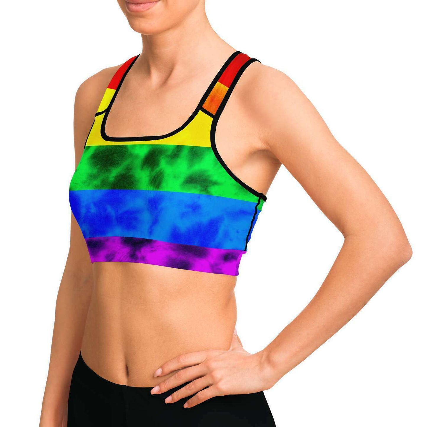 Rainbow Flag Tie Dye Sports Bra