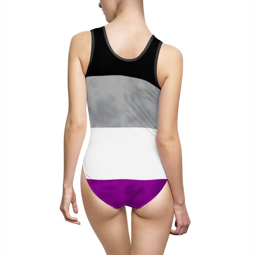 Asexual Pride Flag Tie Dye Women's Classic One-Piece Swimsuit