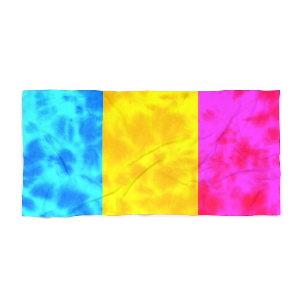 Pansexual Pride Flag Tie dye Beach Towel