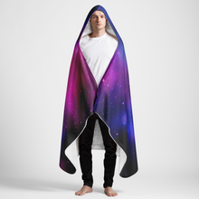 Load image into Gallery viewer, Zodiac Wolf Large Hooded Sherpa Blanket 60x80 - Mystical Pink and Purple Galaxy Throw Blanket
