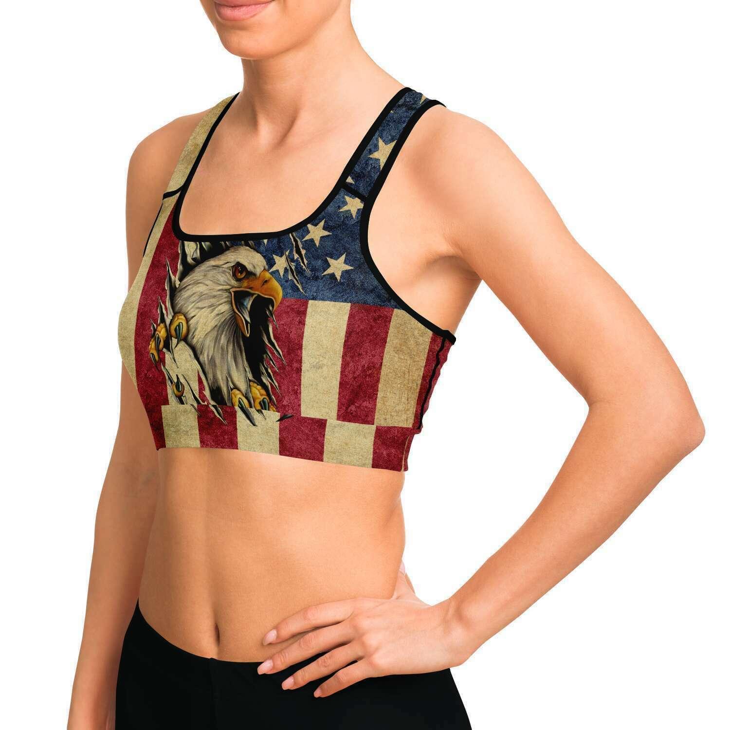 American Flag Sports Bra