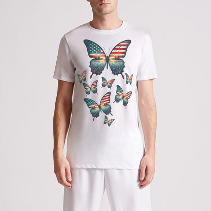 Vintage Butterfly USA Flag Mens Premium T-Shirt