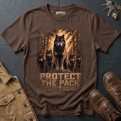 Protect the Pack T-Shirt - American Wolf Patriotic Graphic Tee Family Loyalty USA Gift for Men