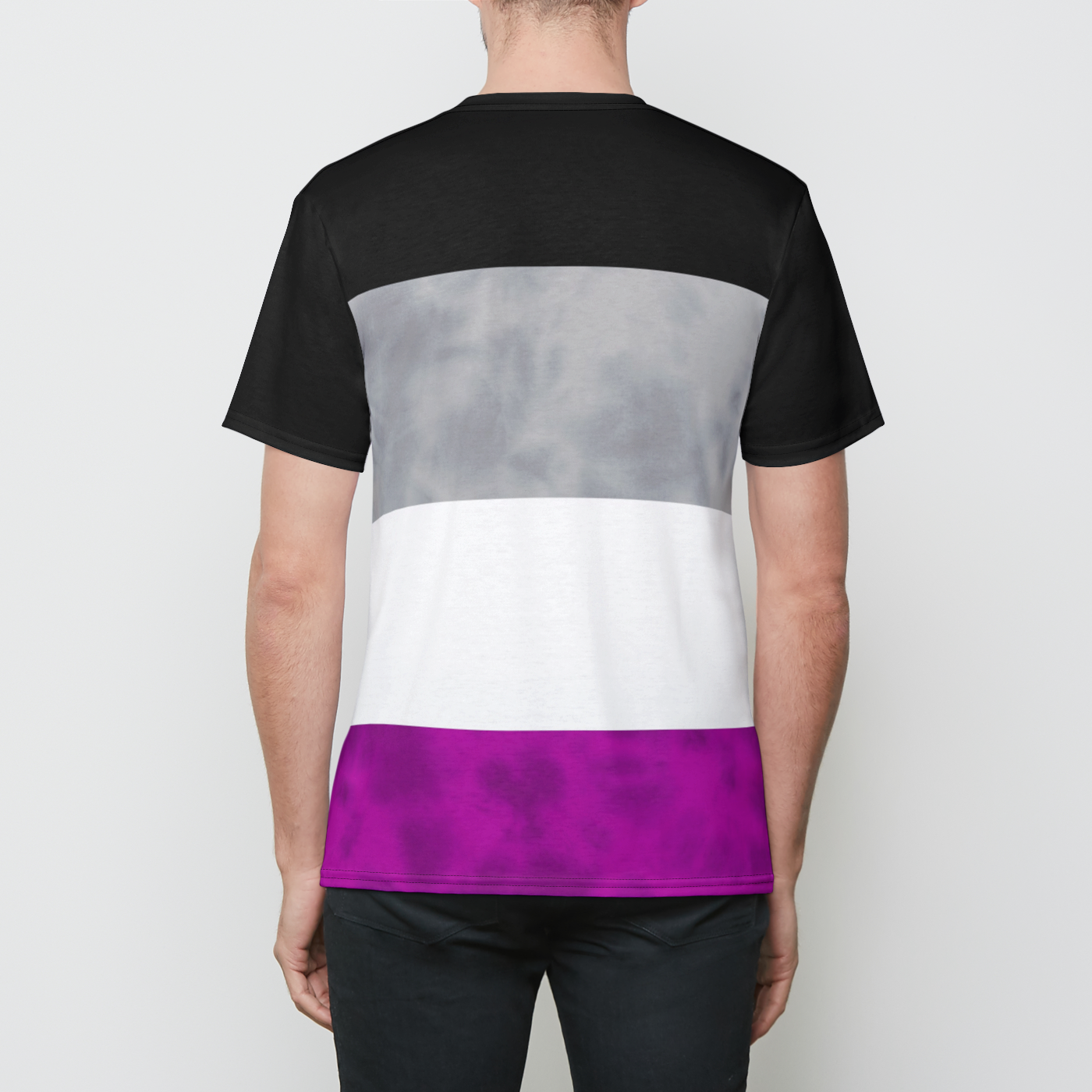 Asexual Pride Flag Tie Dye Mens T-Shirt