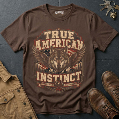 True American Instinct 1776 Wolf T-Shirt - Patriotic Heritage Tee