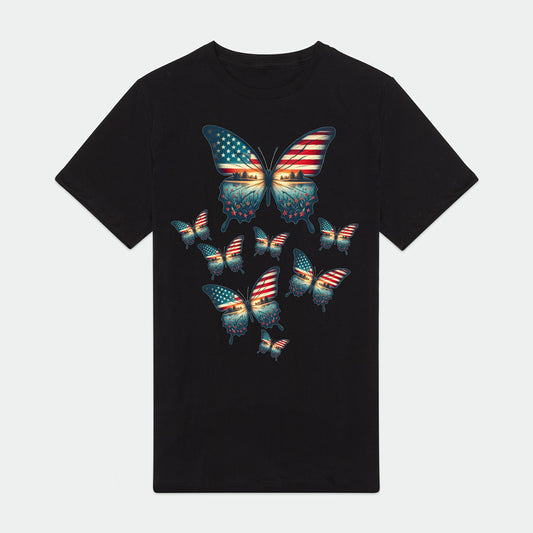 Vintage Butterfly USA Flag Mens Premium T-Shirt