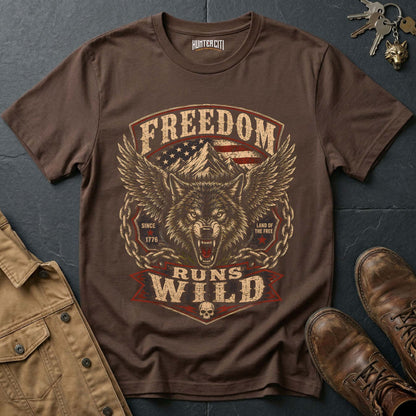 American Hunter Wild At Heart Wolf T-Shirt — Live Free Hunt True Graphic Tee (Copy)
