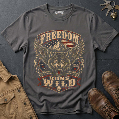 American Hunter Wild At Heart Wolf T-Shirt — Live Free Hunt True Graphic Tee (Copy)