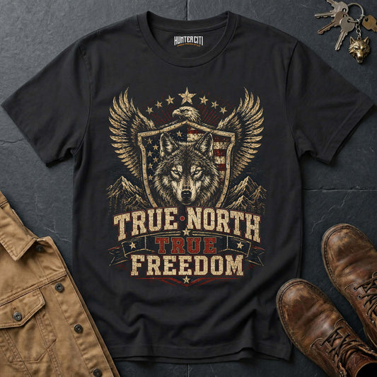 True North True Freedom Wolf Graphic Tee – Patriotic American T-Shirt