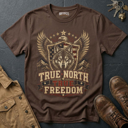 True North True Freedom Wolf Graphic Tee – Patriotic American T-Shirt