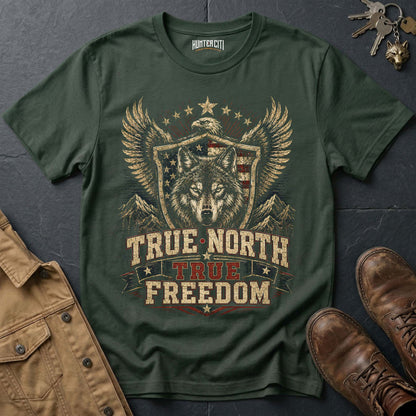 True North True Freedom Wolf Graphic Tee – Patriotic American T-Shirt