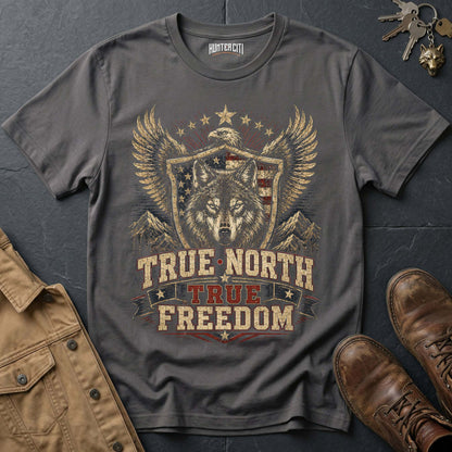 True North True Freedom Wolf Graphic Tee – Patriotic American T-Shirt