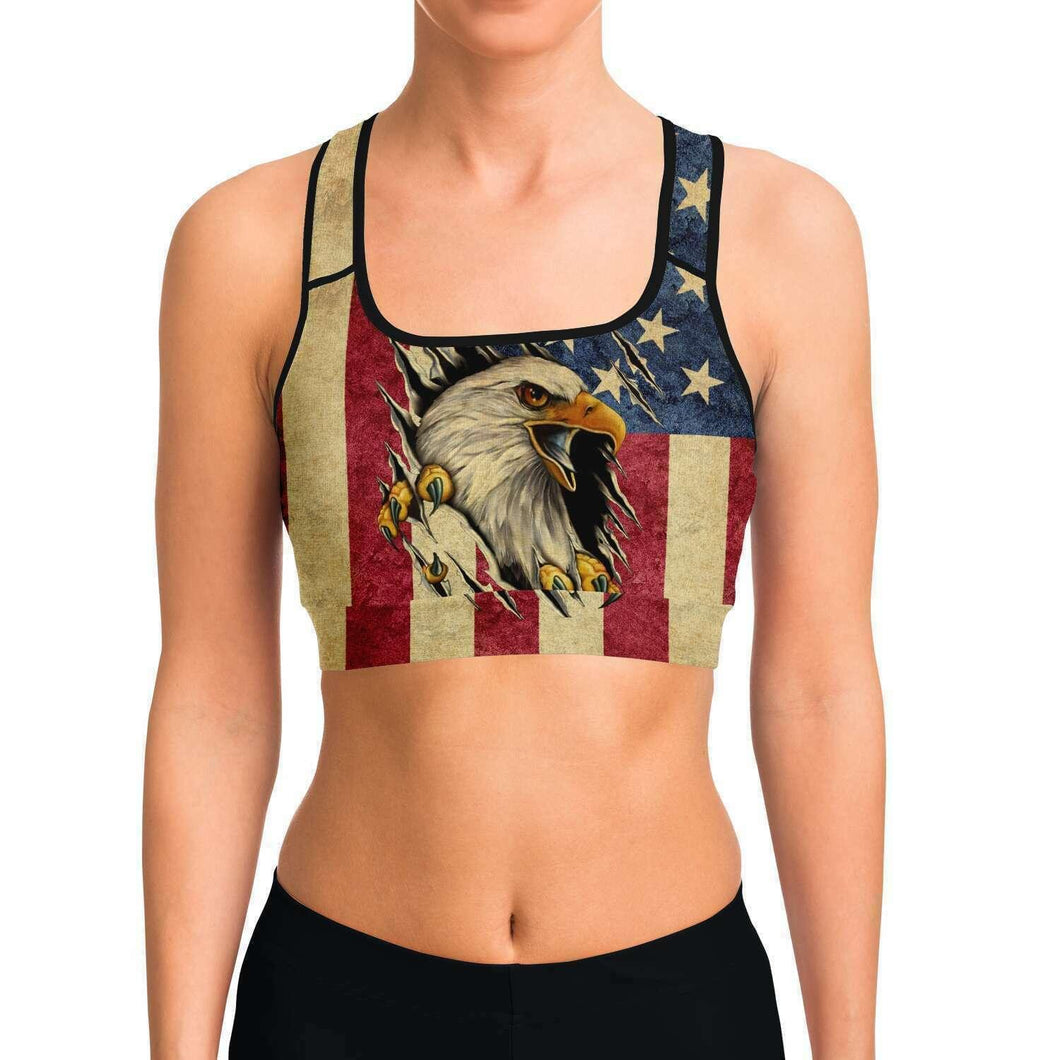 American Flag Sports Bra
