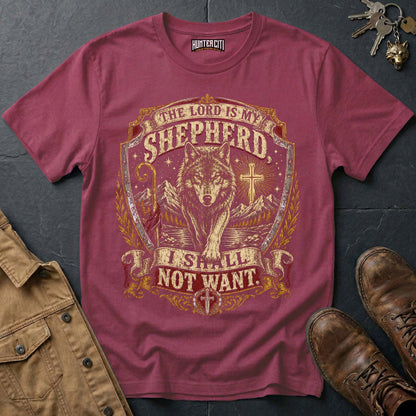 The Lord Is My Shepherd I Shall Not Want Wilderness Wolf T-Shirt - Psalm 23 Tee