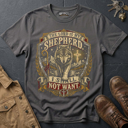 The Lord Is My Shepherd I Shall Not Want Wilderness Wolf T-Shirt - Psalm 23 Tee