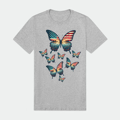 Vintage Butterfly USA Flag Mens Premium T-Shirt