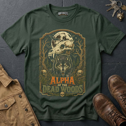 Alpha of the Dead Woods | Vintage Wolf Halloween T Shirt