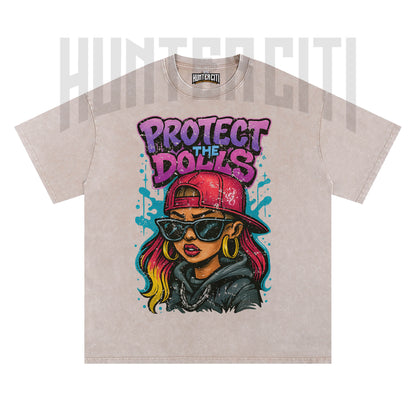 Protect The Dolls T Shirt – Vintage Grunge Graphic Oversize Wash Unisex Tee Streetwear Lovers