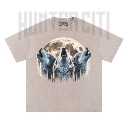 Three Wolf Moon T-Shirt, Vintage 90s Howling Wolf Graphic Tee, Wolf Pack Shirt, Oversize Acid Wash Unisex T-Shirt, Gift for Wolf Lovers
