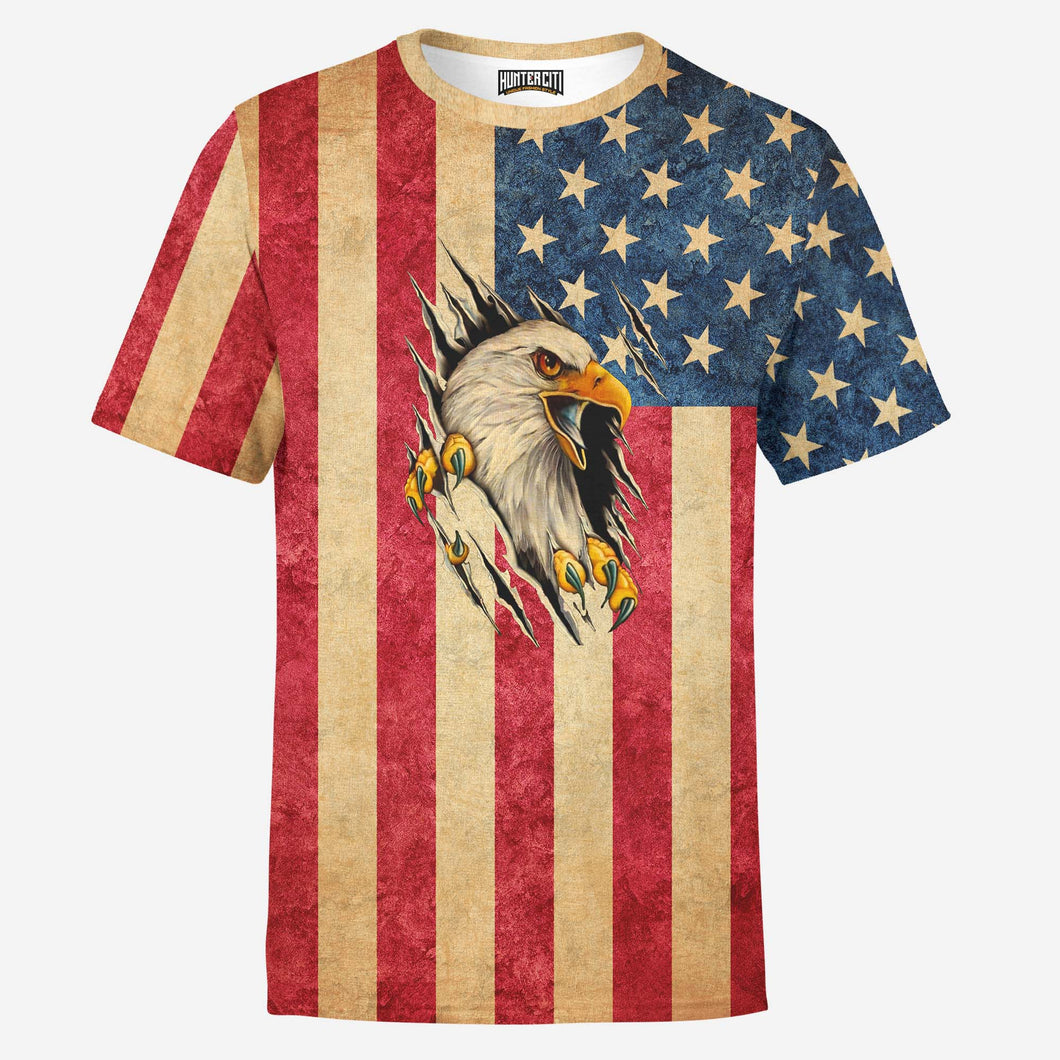 American Flag and Eagle Mens T-Shirt