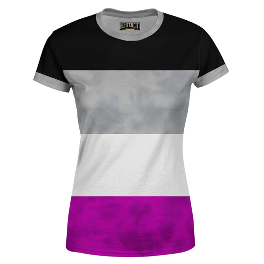 Asexual Pride Flag Tie Dye Women T-Shirt – Ace Flag Shirt, LGBTQ Asexual Pride Tee, Tie Dye Ace Pride Shirt