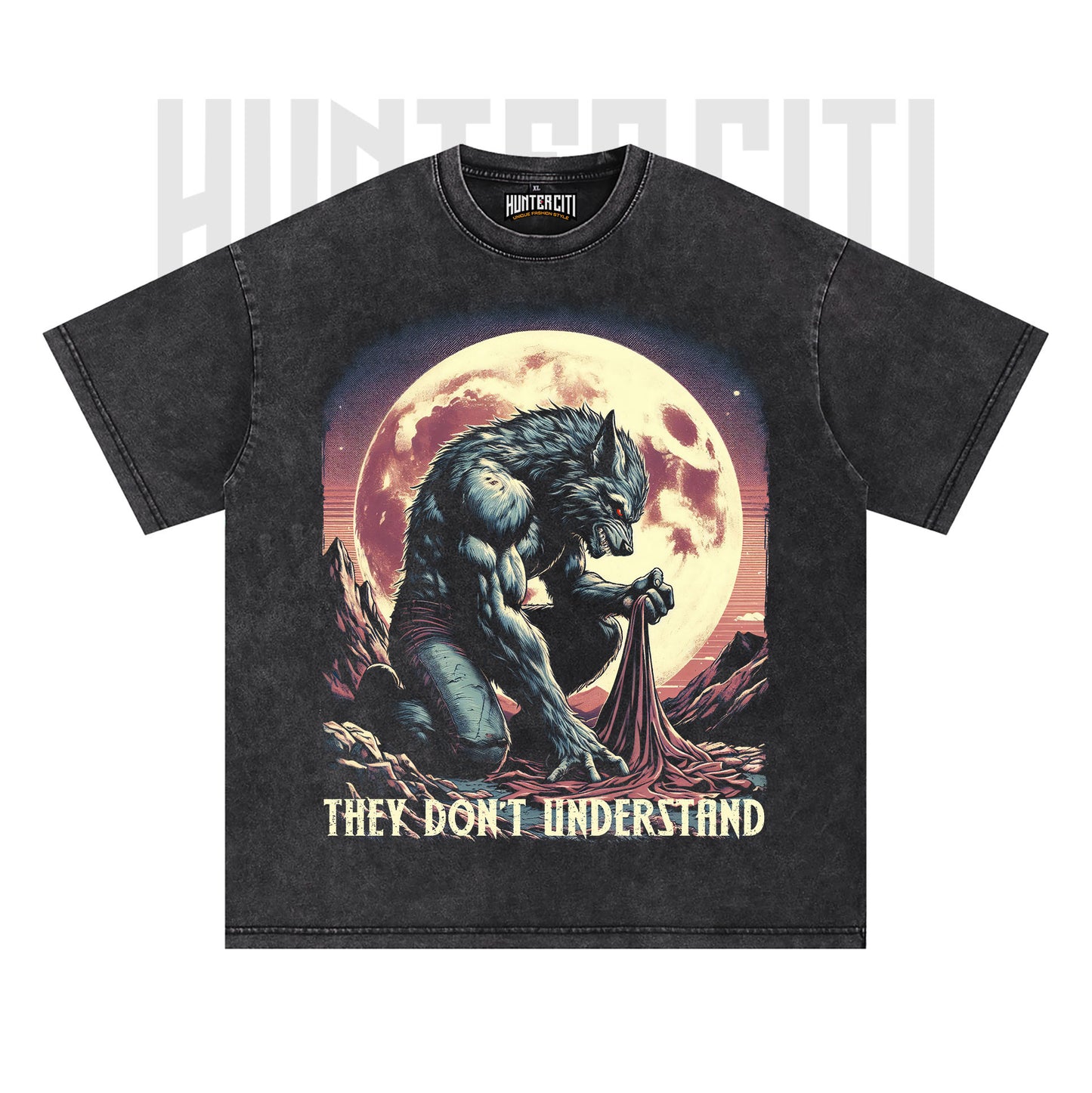 They Don't Understand Wolf T-Shirt, Werewolf Meme Graphic Tee, Vintage 90s Style Oversize Unisex T-Shirt, Retro Alpha Wolf Gift