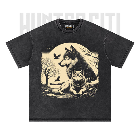 The Mountain Wolf T-Shirt, Vintage 90s Style Wolf Graphic Tee, Oversize Acid Wash Unisex T-Shirt, Perfect Gift for Wolf Lovers