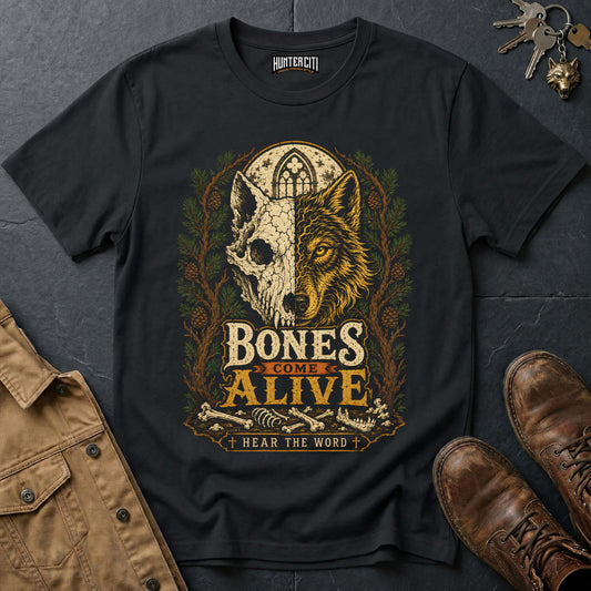 Bones Alive - Hear the Word Vintage Christian Wolf Halloween T Shirt