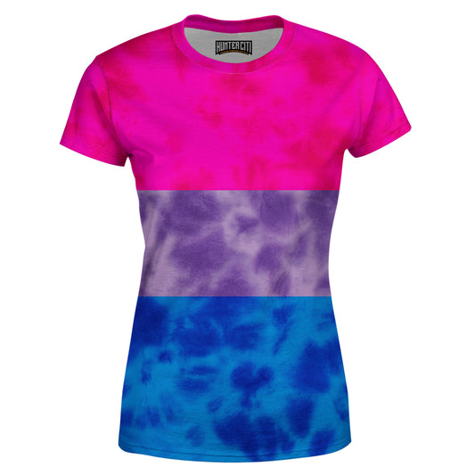 Bisexual Pride Flag Tie Dye T-Shirt – Bi Flag Women's T Shirt, LGBTQ Bisexual Pride Shirt, Tie Dye Bi Pride Tee