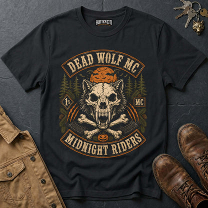 Dead Wolf MC - Midnight Riders Vintage Wolf Halloween T Shirt