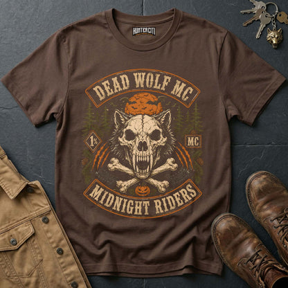 Dead Wolf MC - Midnight Riders Vintage Wolf Halloween T Shirt