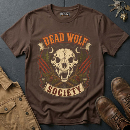 Dead Wolf Society - Gothic Wolf Skull Club Vintage Wolf Halloween Shirt T Shirt