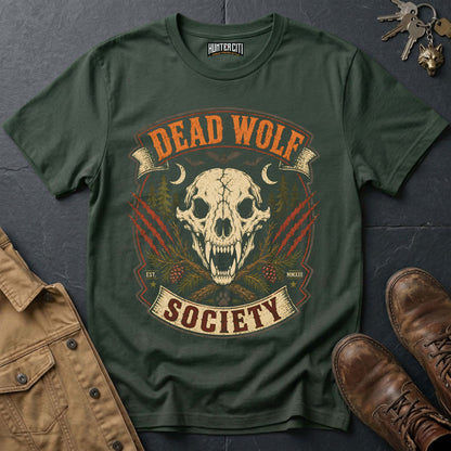 Dead Wolf Society - Gothic Wolf Skull Club Vintage Wolf Halloween Shirt T Shirt