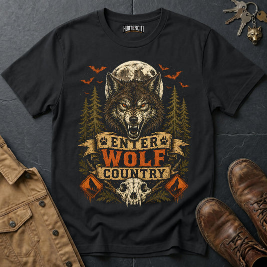 Enter Wolf Country Vintage Wolf Halloween T Shirt