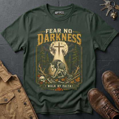 Fear No Darkness - Walk by Faith Wolf Vintage Christian Wolf Halloween T Shirt