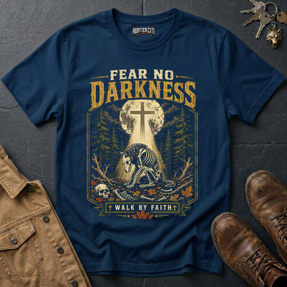 Fear No Darkness - Walk by Faith Wolf Vintage Christian Wolf Halloween T Shirt