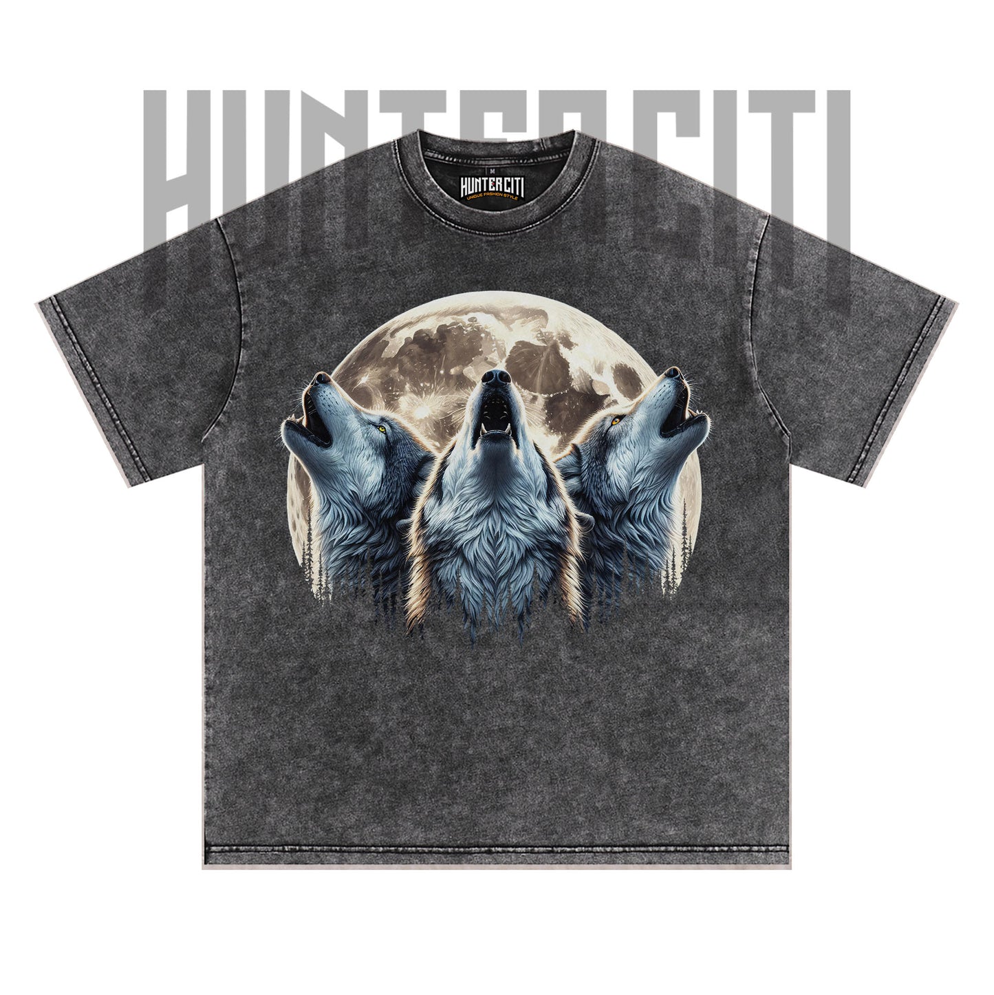 Three Wolf Moon T-Shirt, Vintage 90s Howling Wolf Graphic Tee, Wolf Pack Shirt, Oversize Acid Wash Unisex T-Shirt, Gift for Wolf Lovers