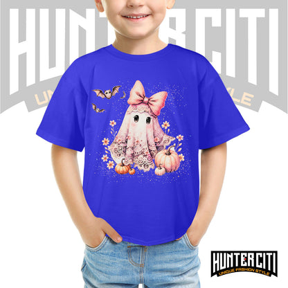 Cute Glitter Ghost & Pumpkin Halloween T Shirt - Glitter Halloween Shirt For Kids!