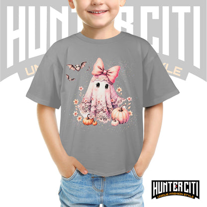 Cute Glitter Ghost & Pumpkin Halloween T Shirt - Glitter Halloween Shirt For Kids!