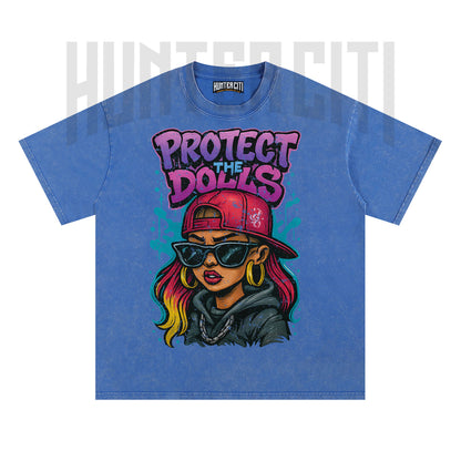 Protect The Dolls T Shirt – Vintage Grunge Graphic Oversize Wash Unisex Tee Streetwear Lovers