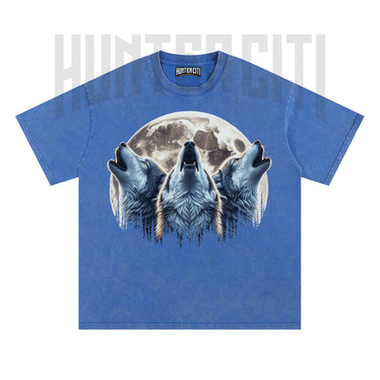 Three Wolf Moon T-Shirt, Vintage 90s Howling Wolf Graphic Tee, Wolf Pack Shirt, Oversize Acid Wash Unisex T-Shirt, Gift for Wolf Lovers