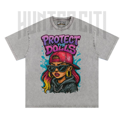 Protect The Dolls T Shirt – Vintage Grunge Graphic Oversize Wash Unisex Tee Streetwear Lovers