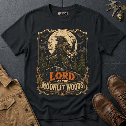 Lord of the Moonlit Woods - Werewolf Hunter Vintage Wolf Halloween T Shirt