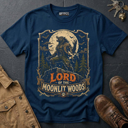Lord of the Moonlit Woods - Werewolf Hunter Vintage Wolf Halloween T Shirt