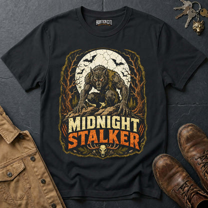 Midnight Stalker - Cemetery Werewolf Vintage Wolf Halloween T Shirt