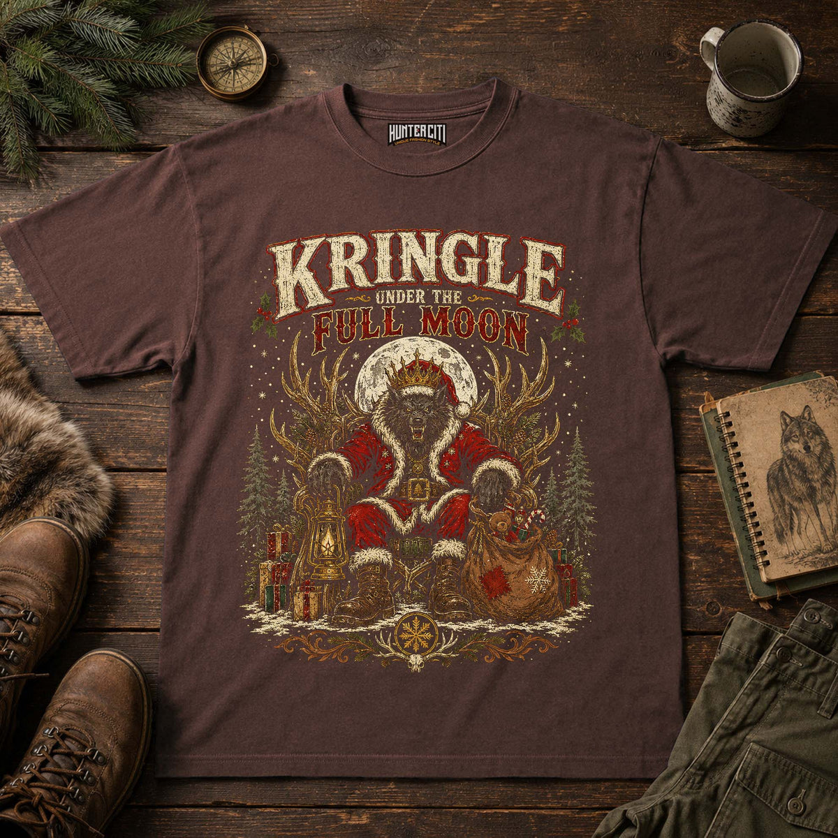 Kringle Under The Full Moon Werewolf T-Shirt