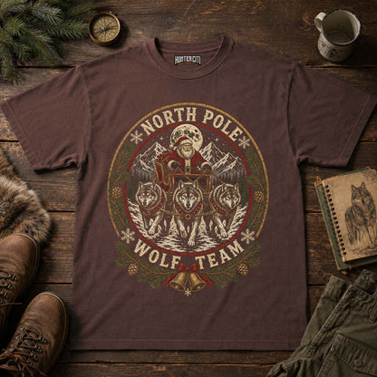 North Pole Wolf Team Heritage Christmas T-Shirt