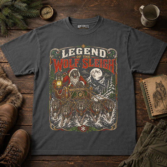 Legend Of The Wolf Sleigh Christmas T-Shirt