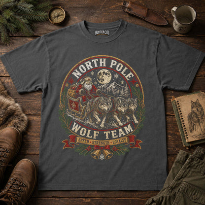 North Pole Wolf Team Vintage Christmas T-Shirt